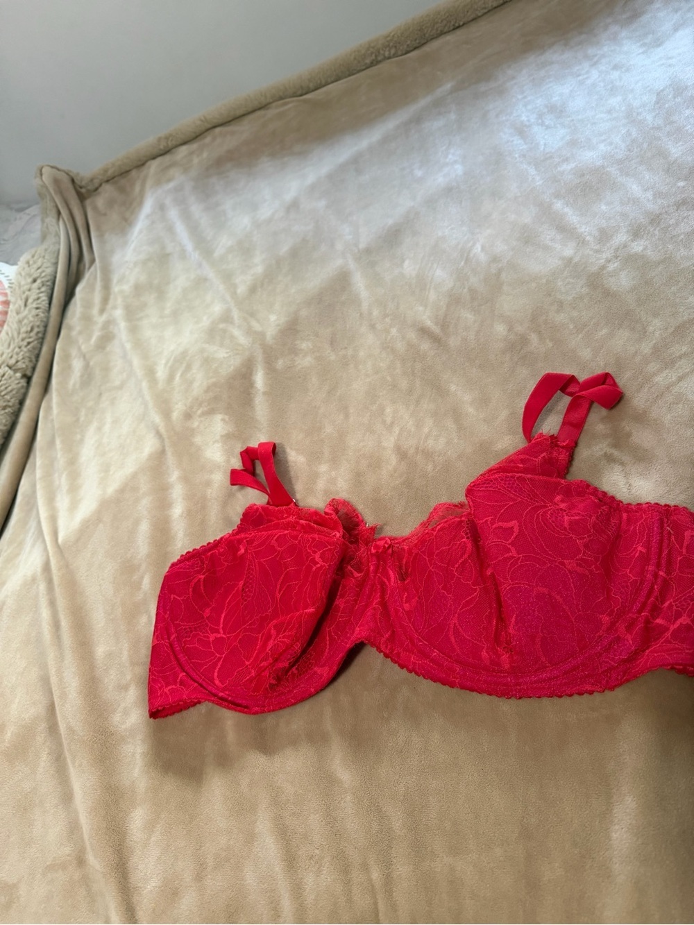 Victoria's Secret Red Lace Underwire Bra 42DD